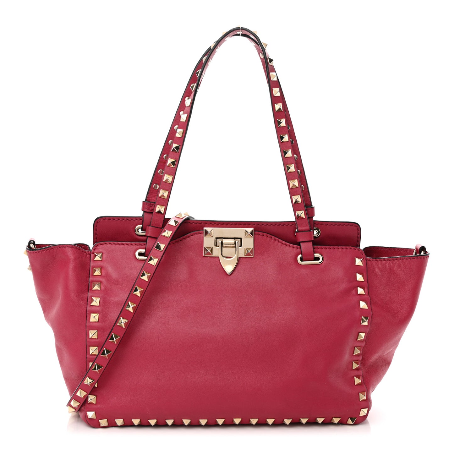 Vitello Small Rockstud Tote Cyclamin