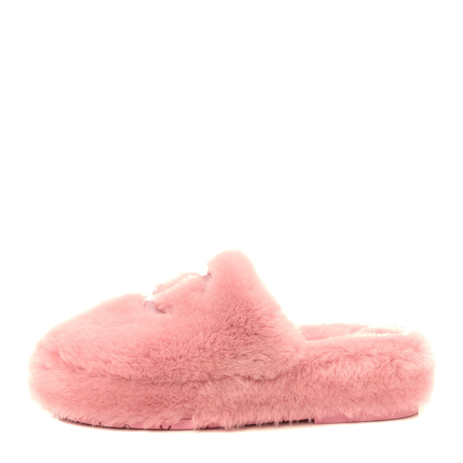 Chanel Shearling CC Flat Mules 38 Pink 1 of 8