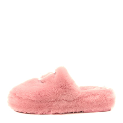 Chanel Shearling CC Flat Mules 38 Pink 1 of 8