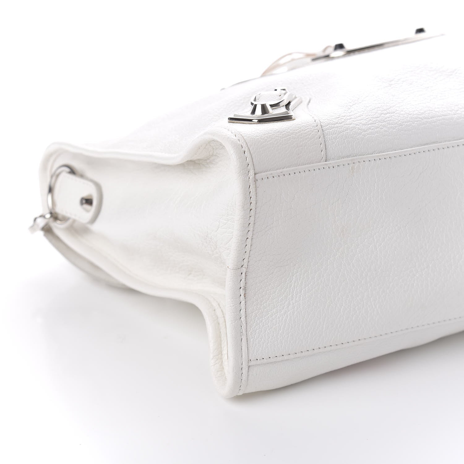 Balenciaga Chevre Silver Metallic Edge Hardware City White 6 of 11