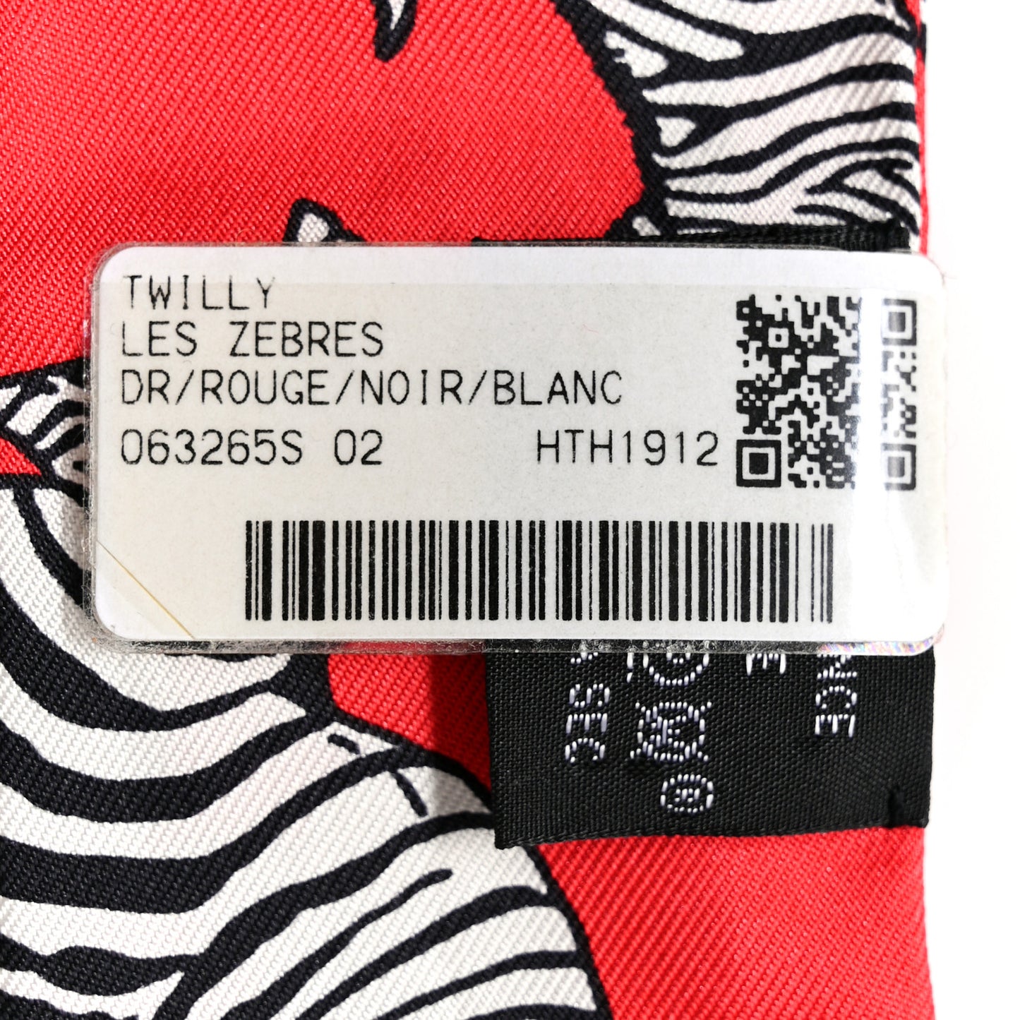 Silk Les Zebres Twilly Rouge Black White