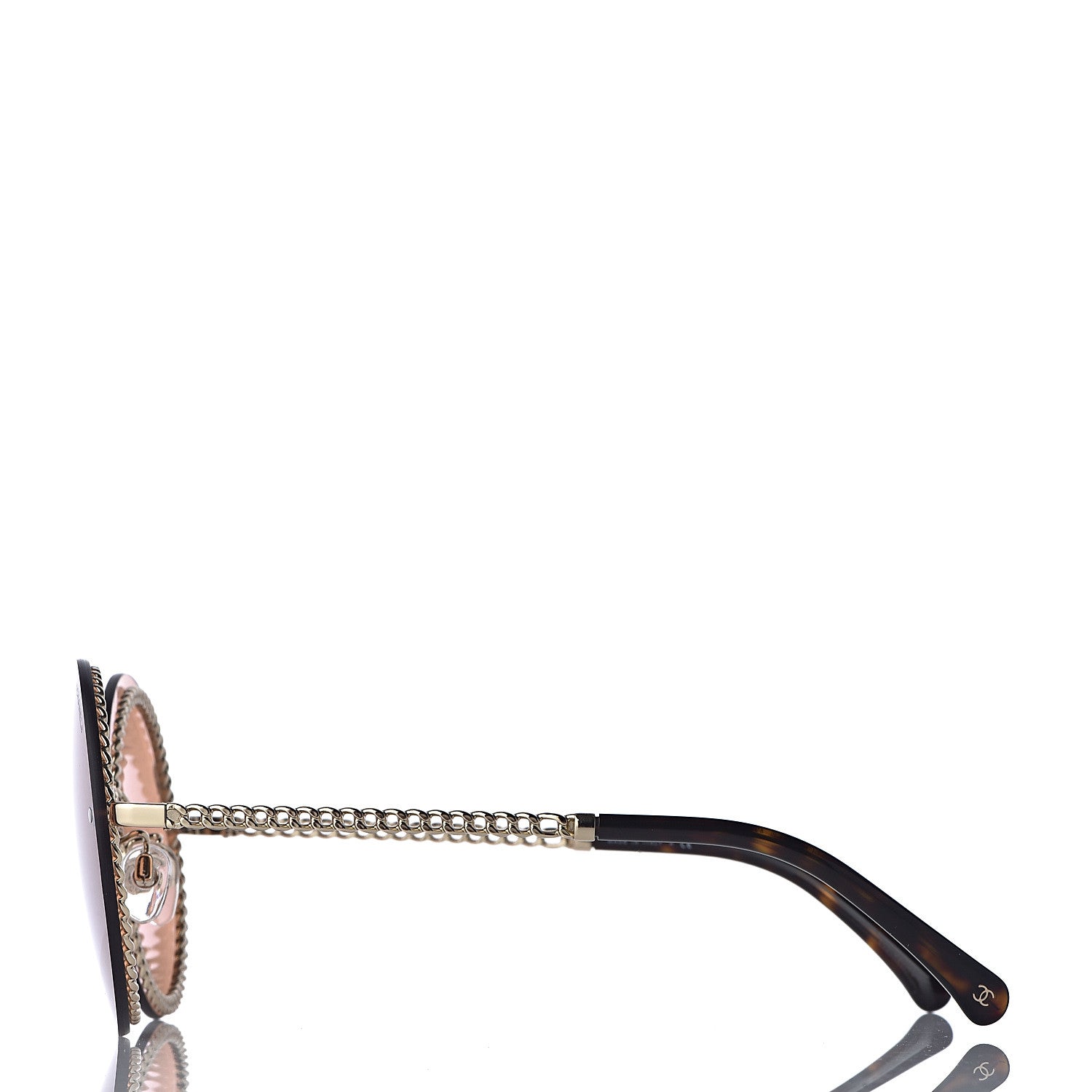 Chanel Chain Round Sunglasses 4245 Brown Gold 4 of 10