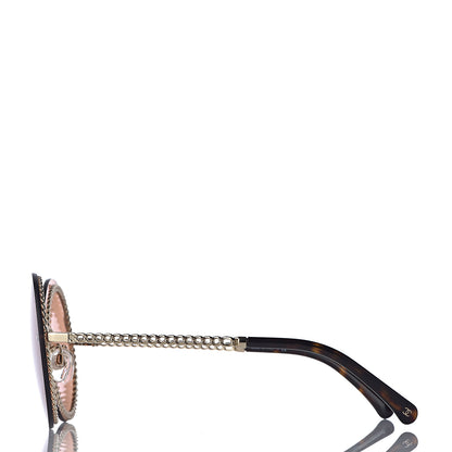 Chanel Chain Round Sunglasses 4245 Brown Gold 4 of 10