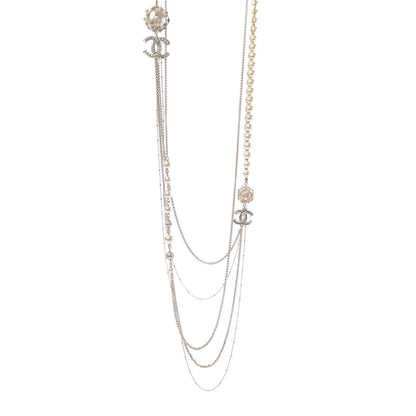 Chanel Pearl Chain CC Long Multistrand Necklace Gold 1 of 6
