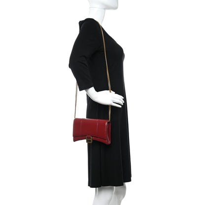 Balenciaga Shiny Box Calfskin Hourglass Chain Bag Bright Red 2 of 9
