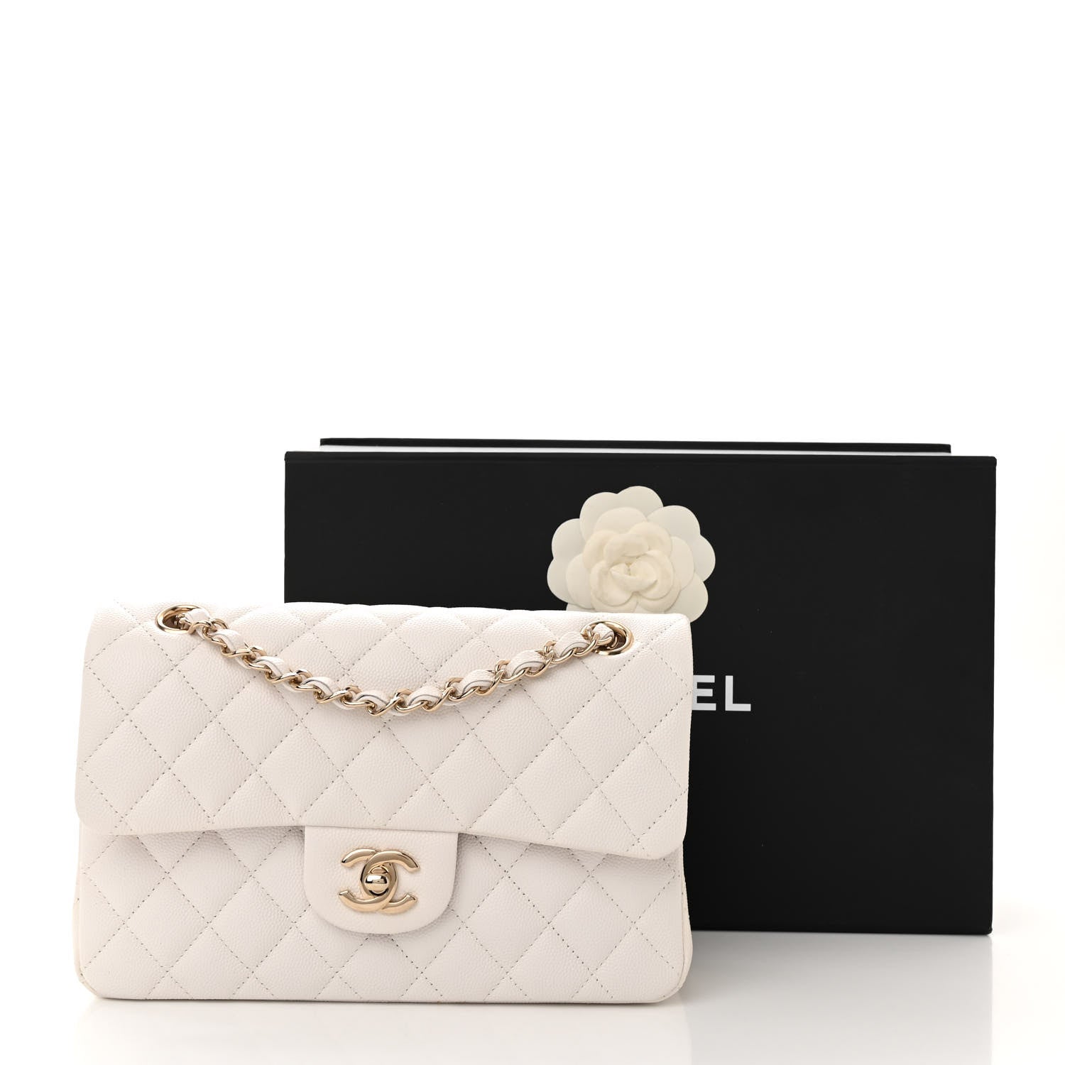 Chanel Caviar Quilted Small Double Flap White 11 of 11