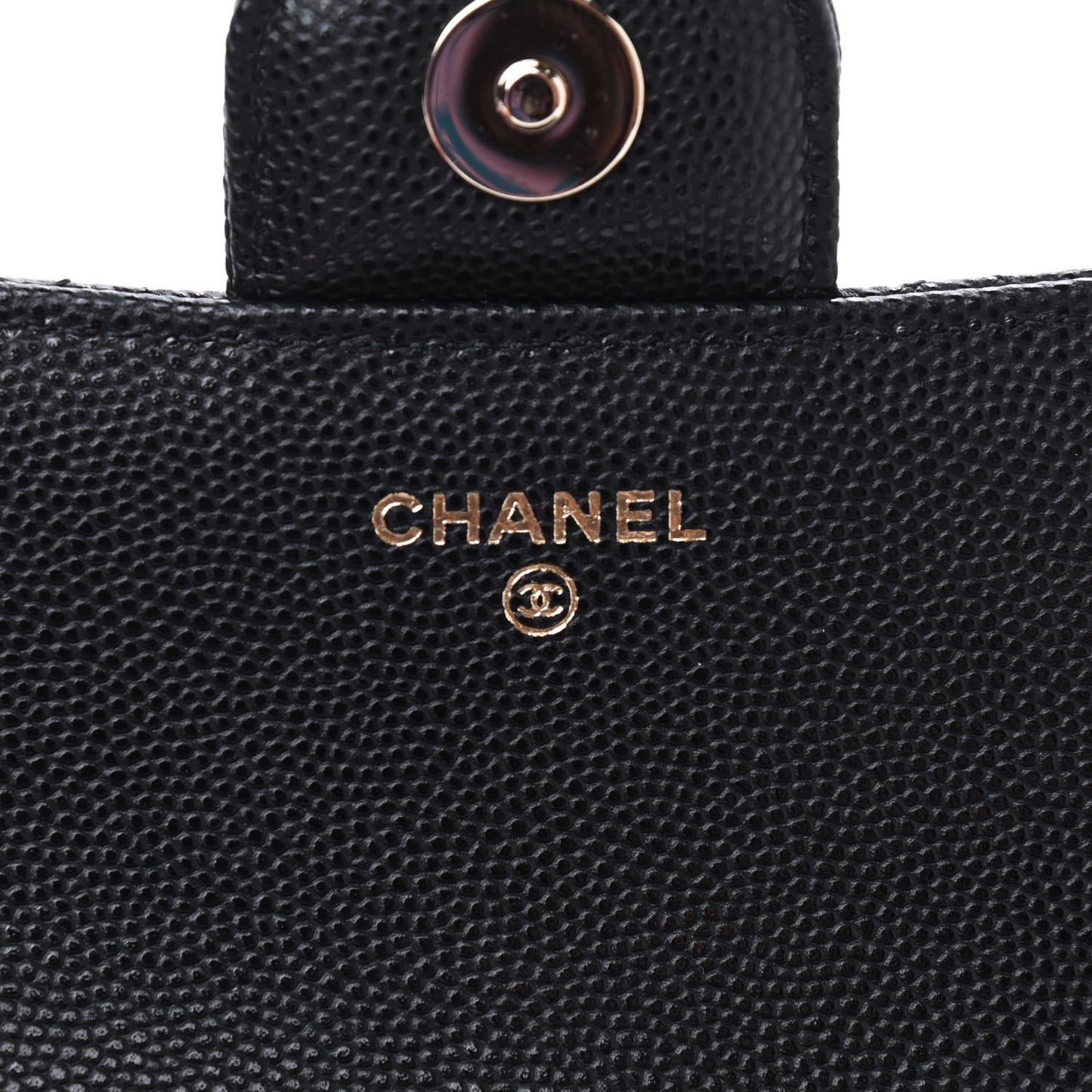 Caviar Quilted Glasses Case With Chain Black