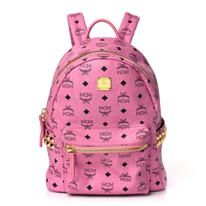 MCM Visetos Small Side Stud Stark Backpack Pink 2 of 9