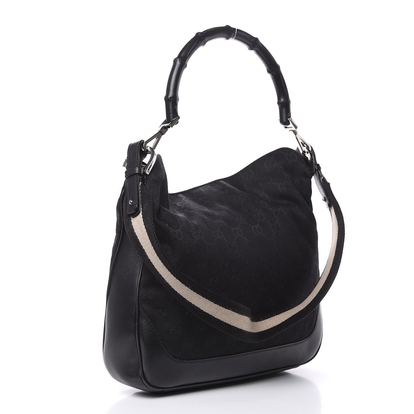 Monogram Bamboo Top Handle Bag Black