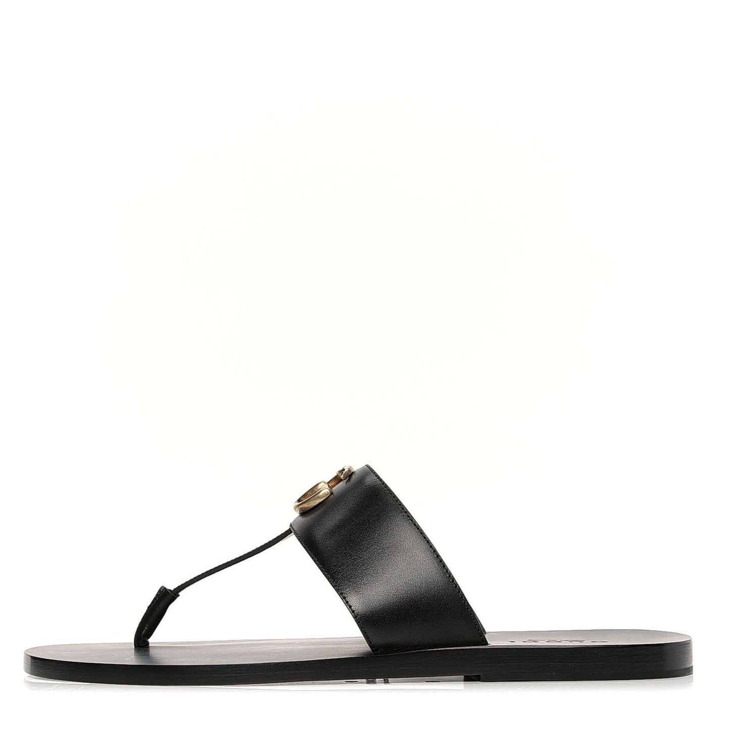 Rei Calfskin Cirano Lux Mens GG Marmont Thong Flat Sandals 8 Black