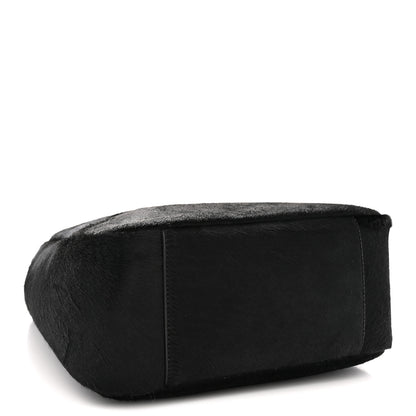 Saint Laurent Calf Hair Small Le 5 A 7 Soft Hobo Black 5 of 11