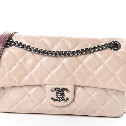 Chanel Glazed Calfskin Quilted Medium Duo Flap Beige 7 of 9