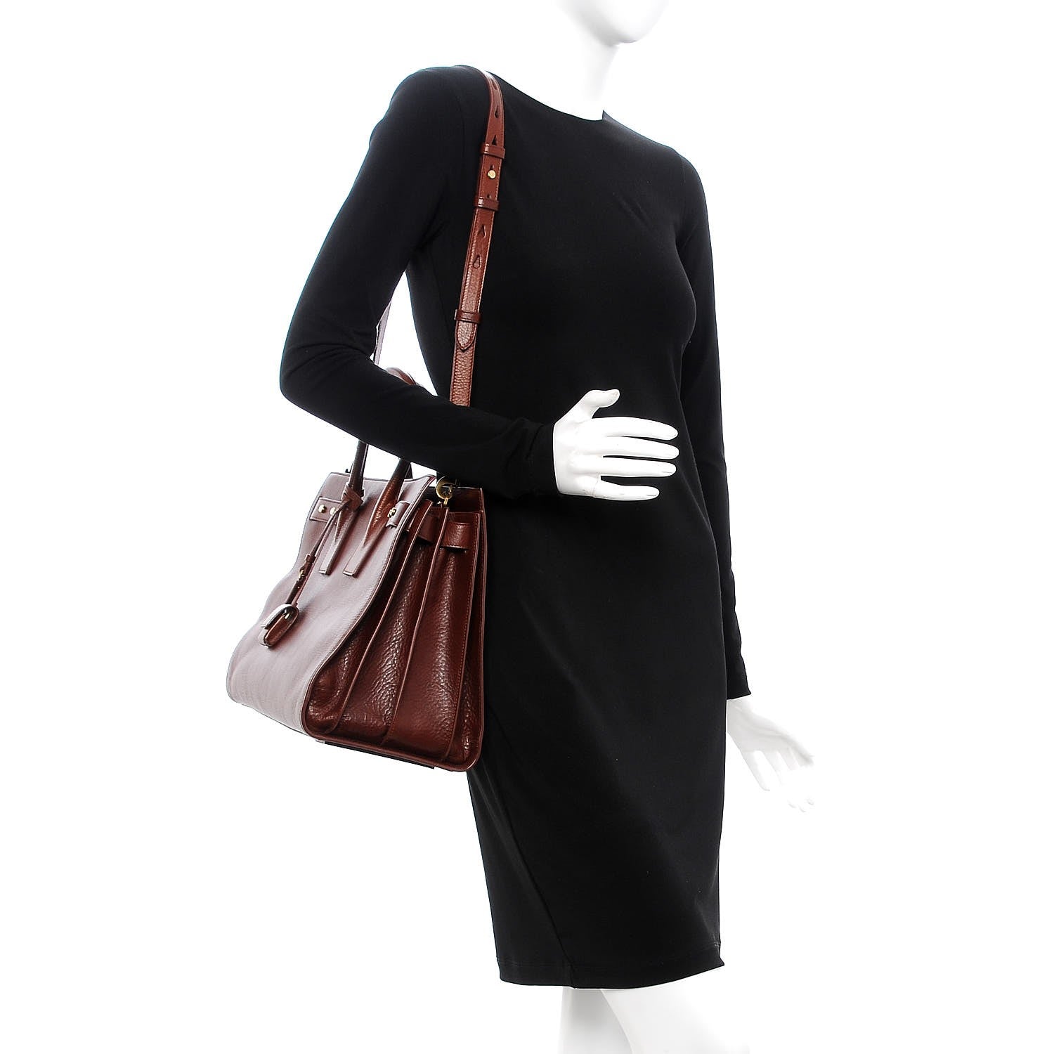 Saint Laurent Grained Calfskin Medium Supple Sac De Jour Dark Brown 2 of 15
