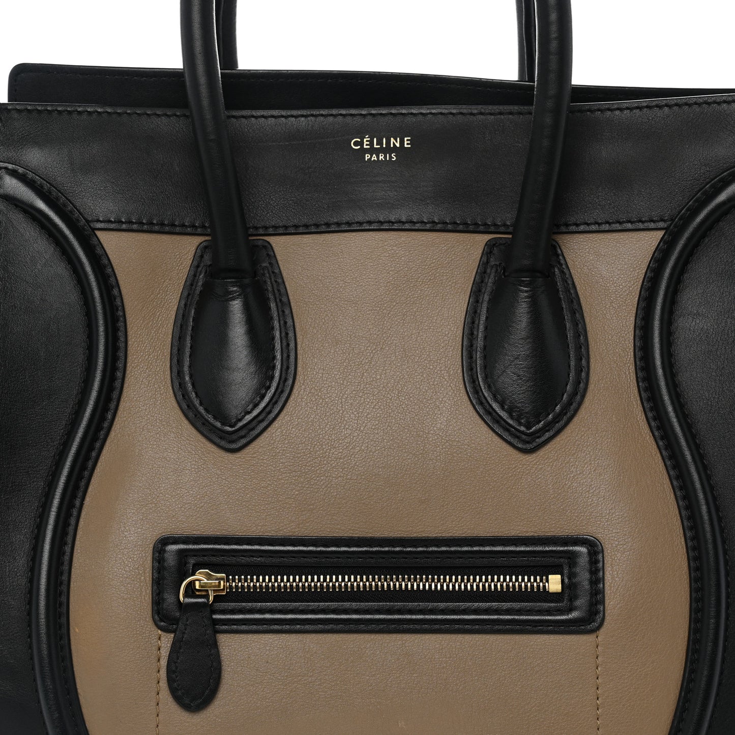 Smooth Calfskin Suede Mini Tri-Color Luggage Beige