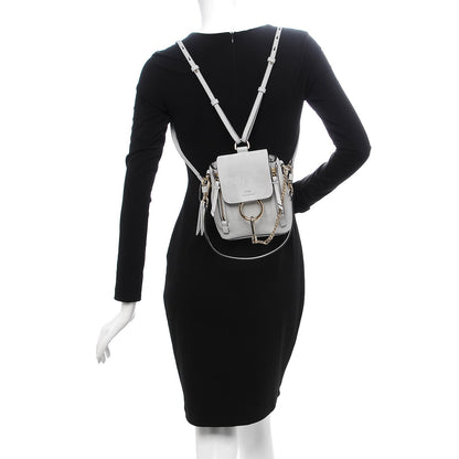 Chloe Suede Calfskin Mini Faye Backpack Airy Grey 2 of 8