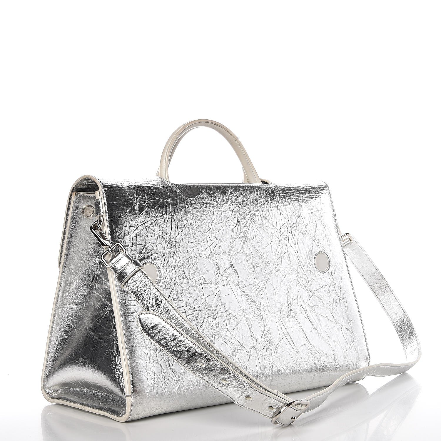 Christian Dior Metallic Calfskin Large Diorever Flap Silver 4 of 15