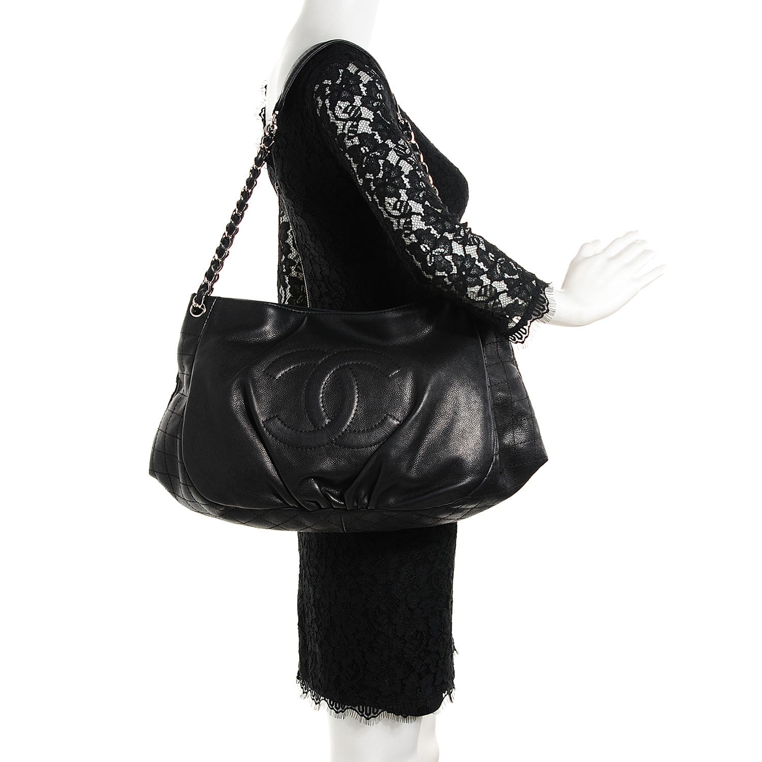 Chanel Caviar Timeless CC Shoulder Bag Black 2 of 14