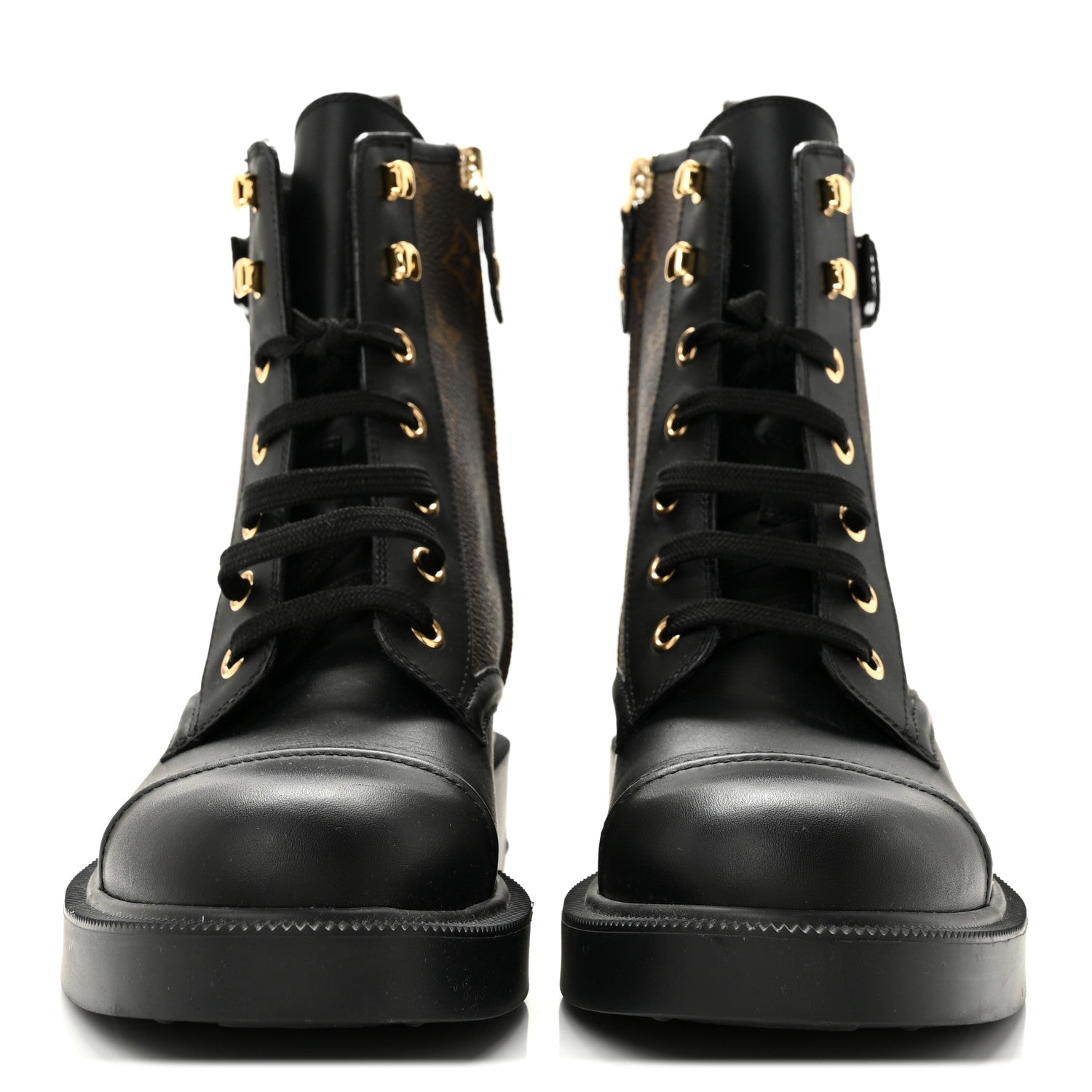 Louis Vuitton Calfskin Monogram Citizen Flat Ranger Boots 37.5 Cacao Brown Black 3 of 9