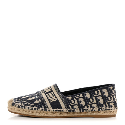 Christian Dior Oblique Embroidered Granville 15mm Espadrilles 40.5 Deep Blue 1 of 8