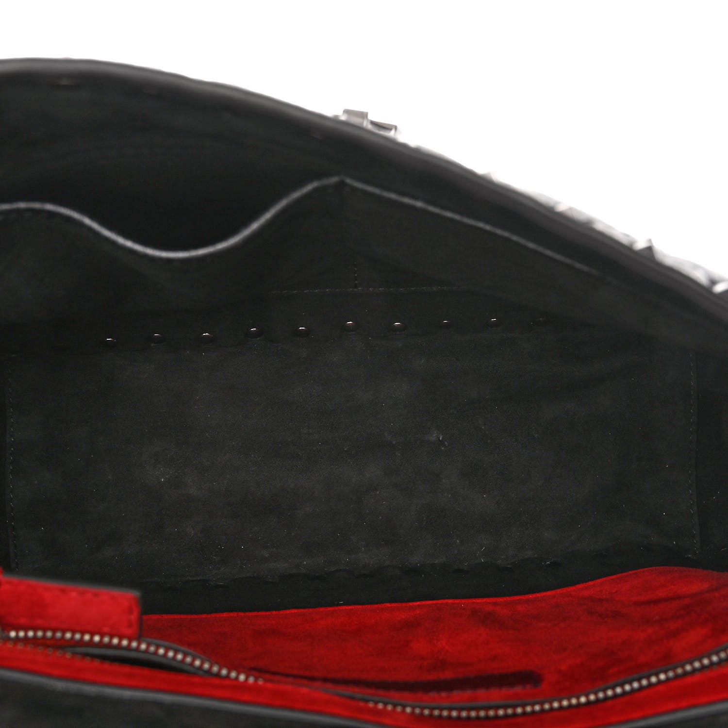 Valentino Garavani Craquele Nappa Large Rockstud Spike Shoulder Bag Black 7 of 10