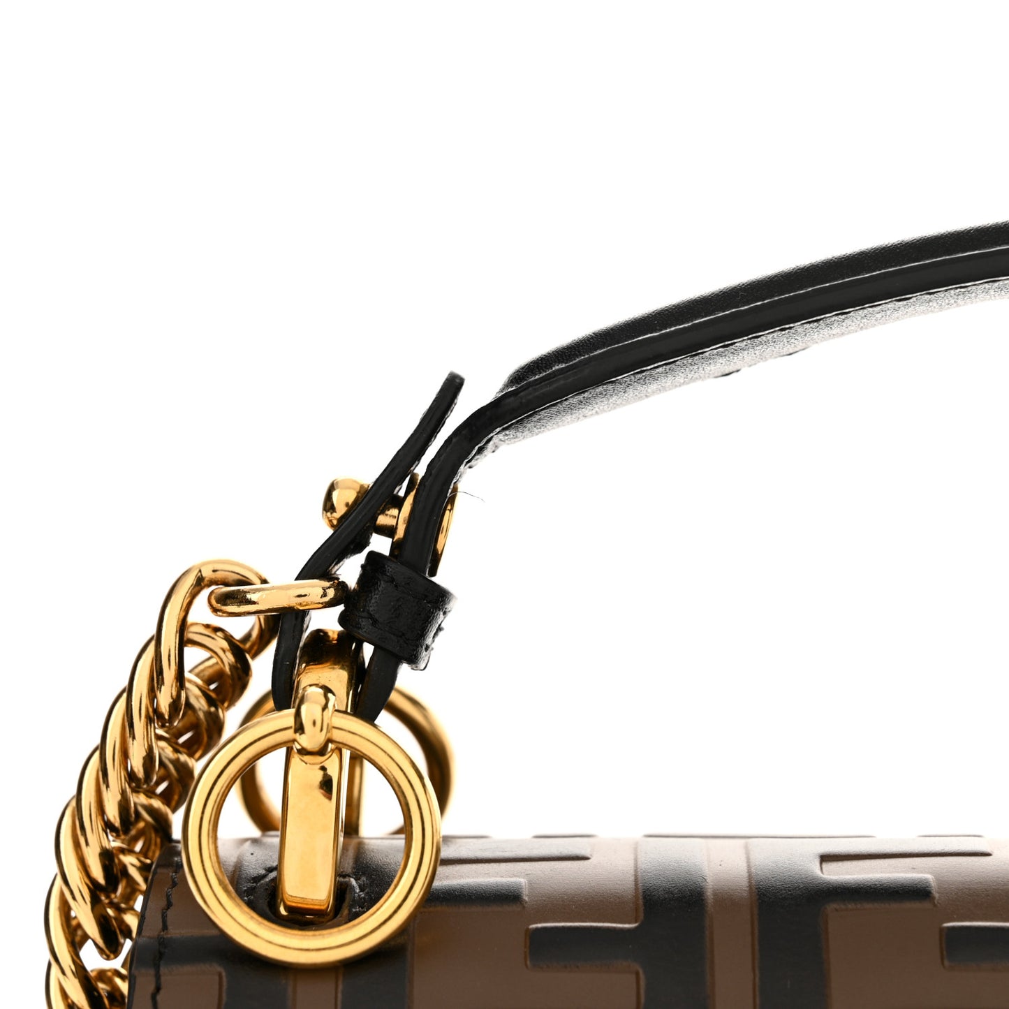 Vitello Liberty Bi-Color FF 1974 Embossed Small Kan I Shoulder Bag Black Maya