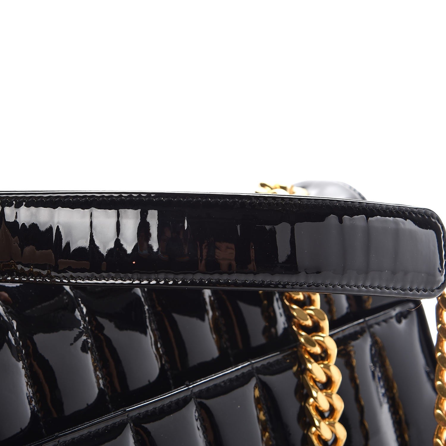 Saint Laurent Patent Matelasse Monogram Large Vicky Chain Bag Black 10 of 11