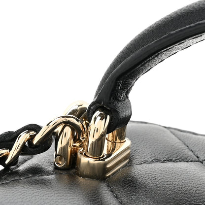 Chanel Lambskin Quilted Top Handle Mini Vanity Case With Chain Black 11 of 12