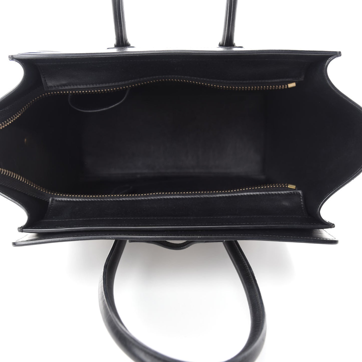 Shrunken Lambskin Micro Bi-Color Luggage Black White