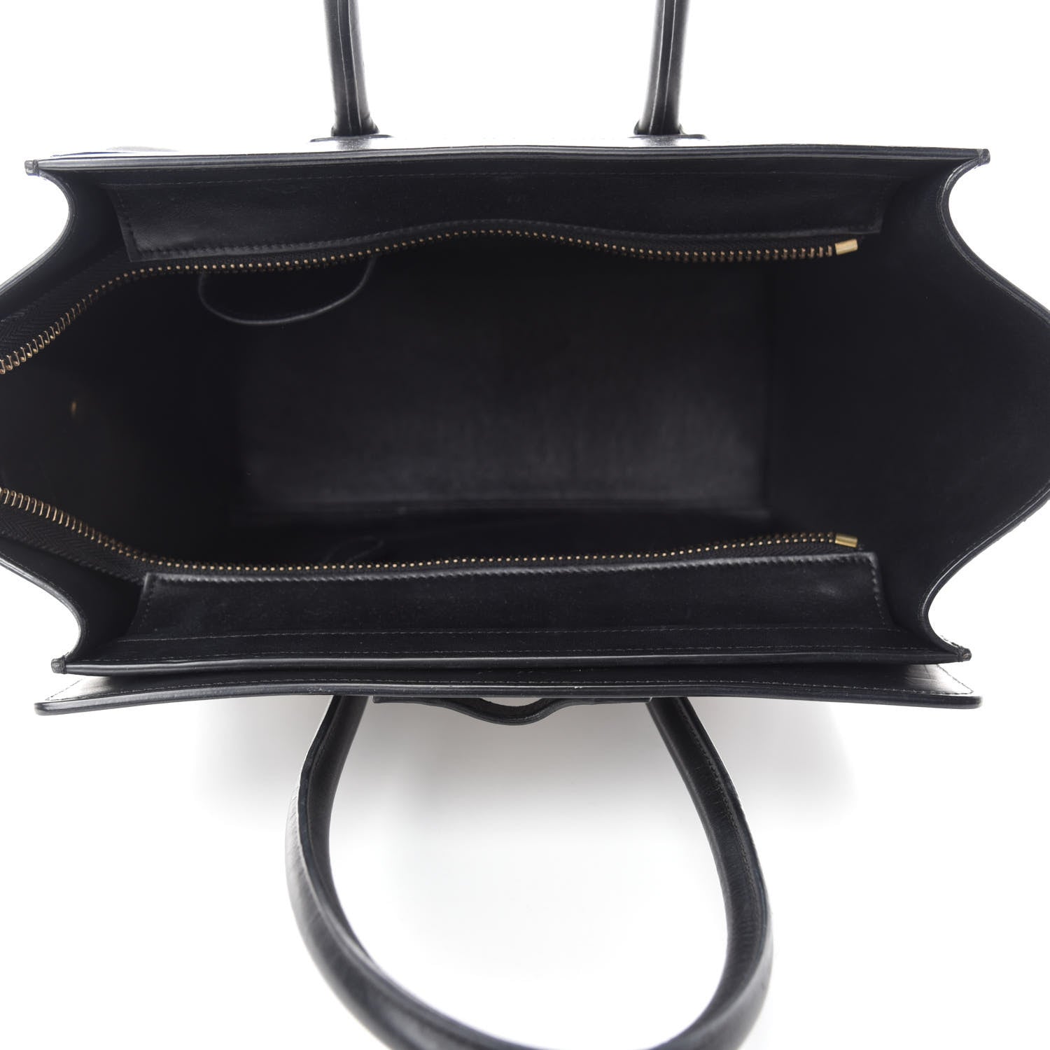 Celine Shrunken Lambskin Micro Bi-Color Luggage Black White 5 of 11