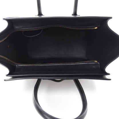 Celine Shrunken Lambskin Micro Bi-Color Luggage Black White 5 of 11