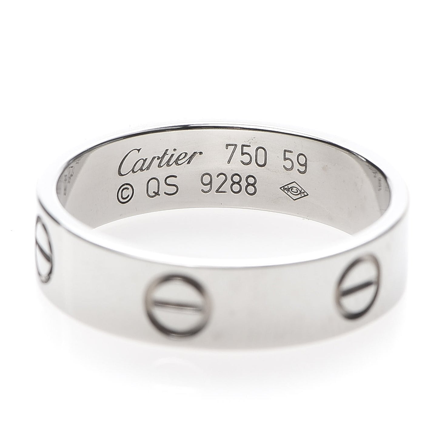 18K White Gold 5.5mm LOVE Ring 59 8.75