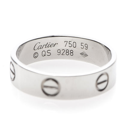 Cartier 18K White Gold 5.5mm LOVE Ring 59 8.75 4 of 5