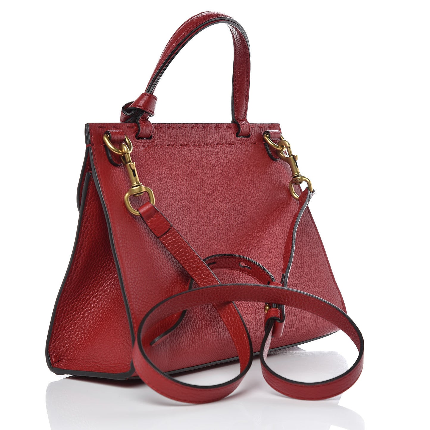 Calfskin Mini GG Marmont Top Handle Bag Vulcanic Red