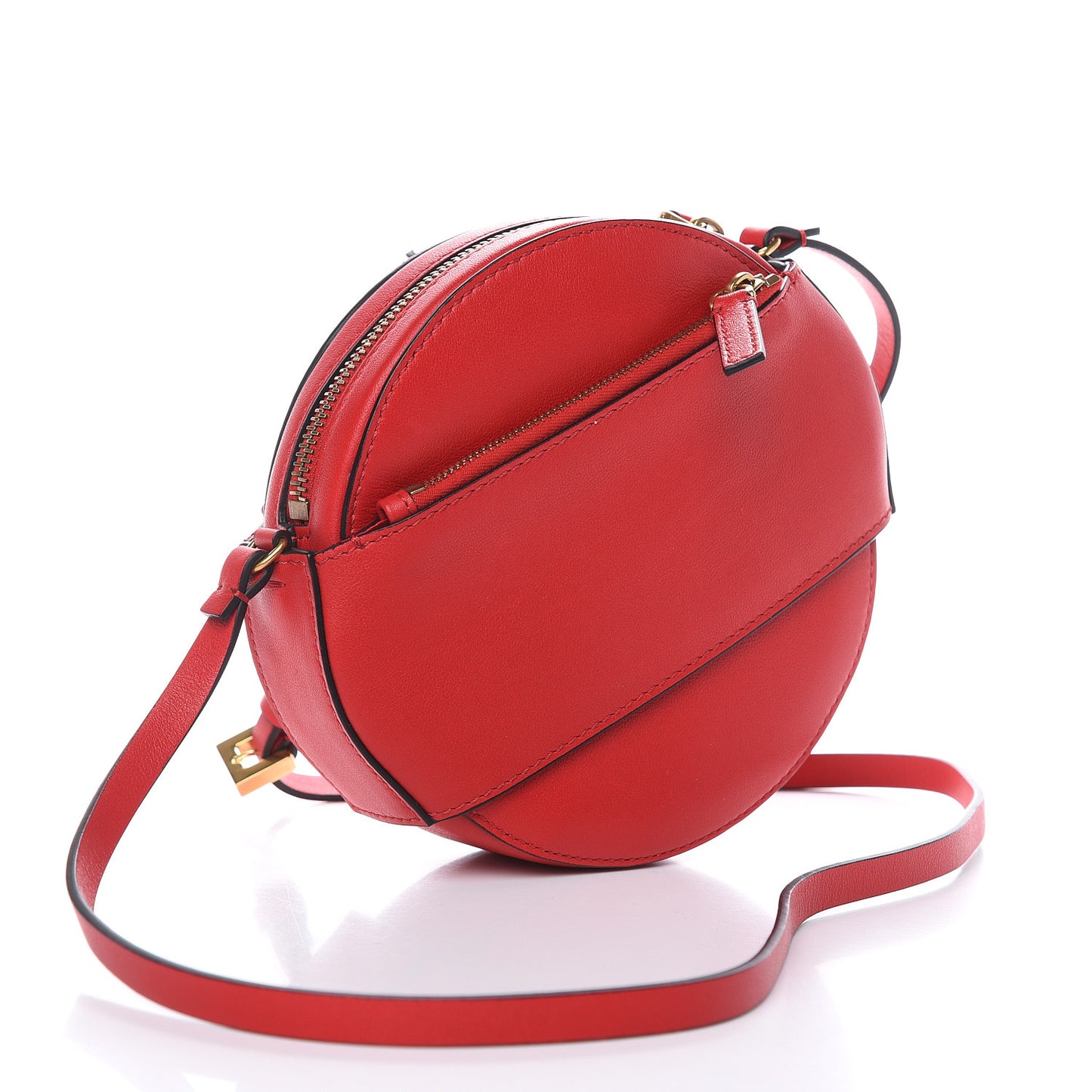Calfskin VLogo Round Crossbody Bag Rouge Pur