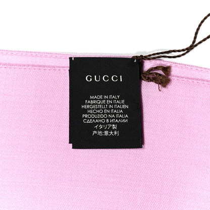 Gucci Wool Silk GG Monogram GGNat Plus Scarf Rose 3 of 4