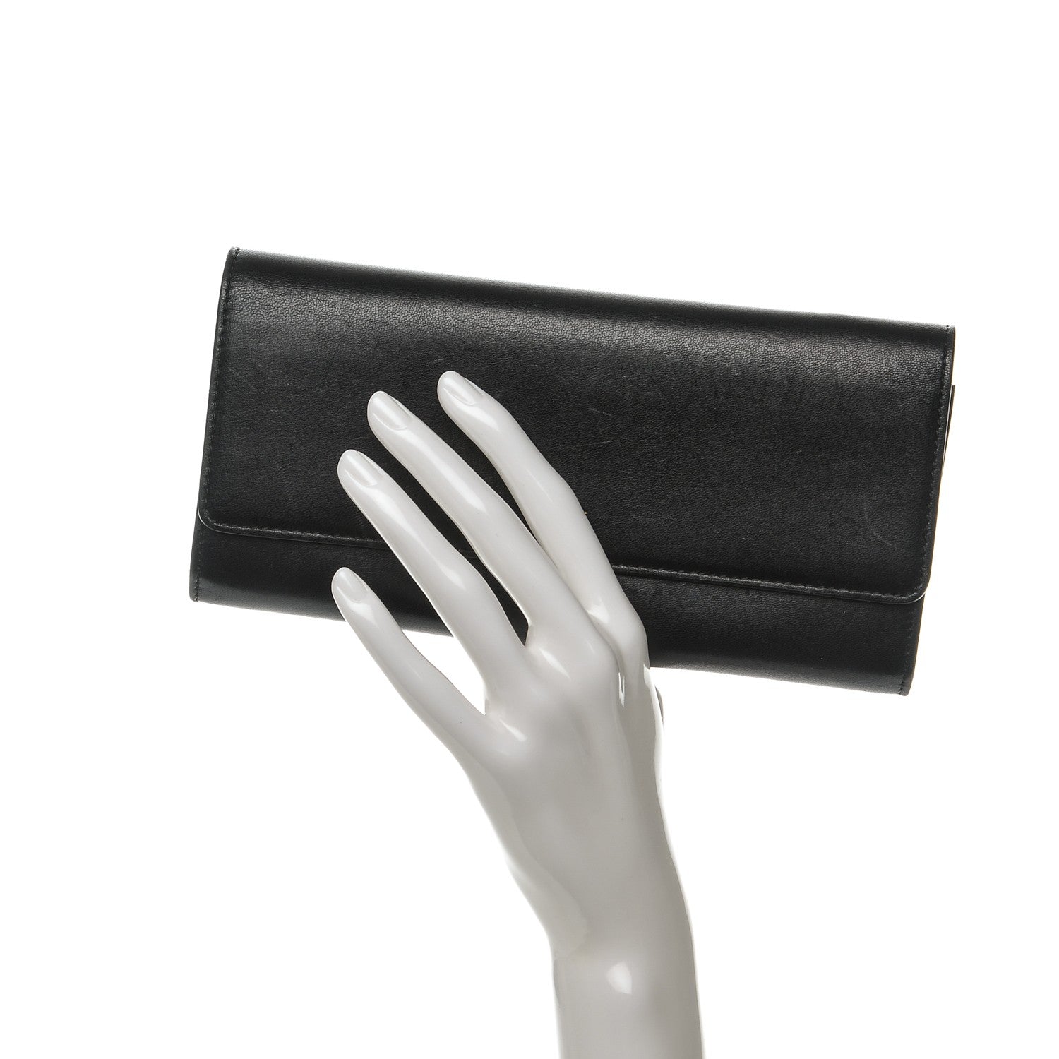 Celine Smooth Calfskin Large Flap Wallet Black 2 of 12