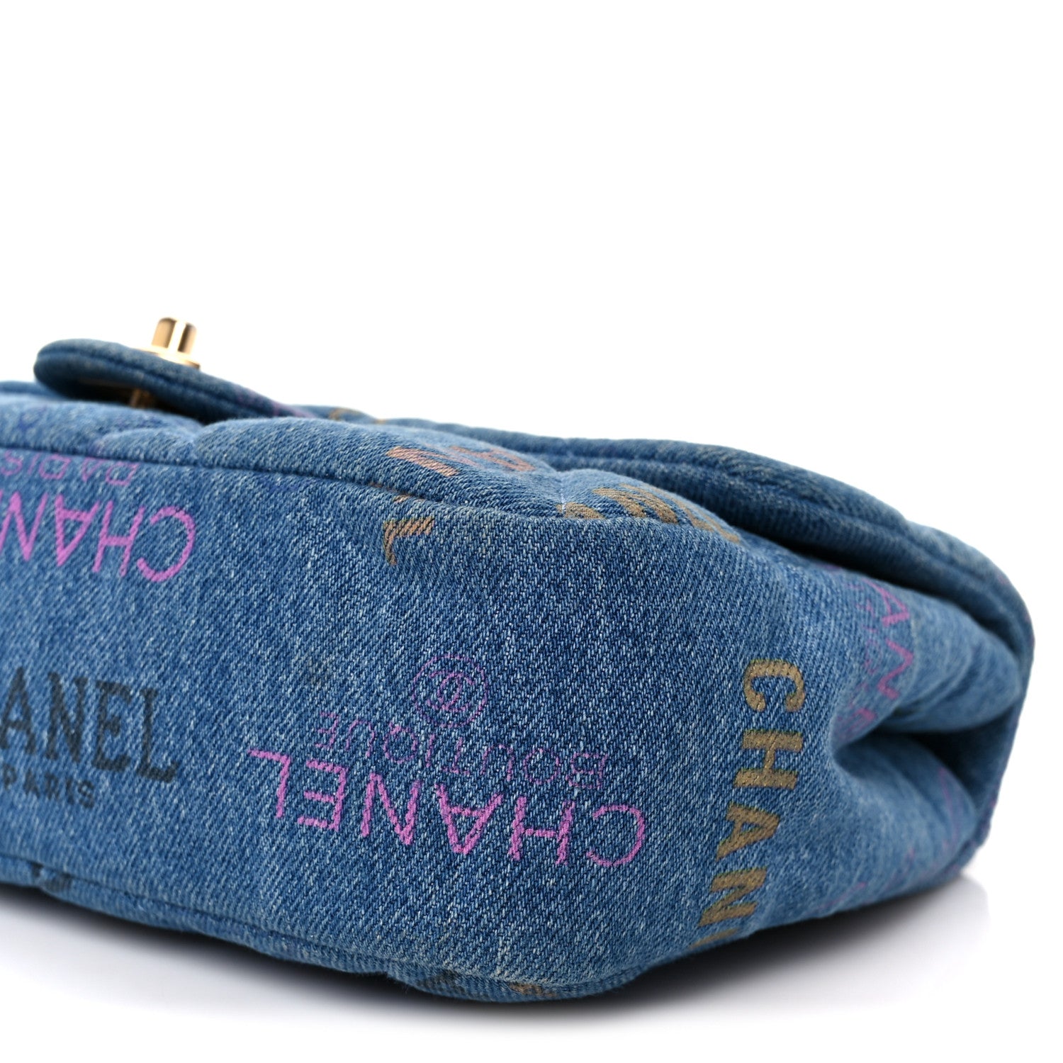 Chanel Denim Quilted Denim Large Mood Flap Blue Multicolor 11 of 11