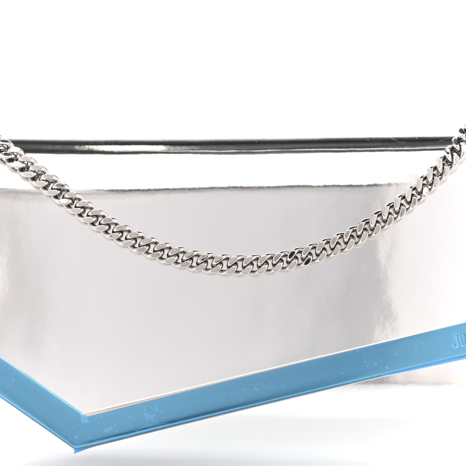 Jimmy Choo Metallic Mirror Fabric Emmie Clutch Bag Silver 8 of 11