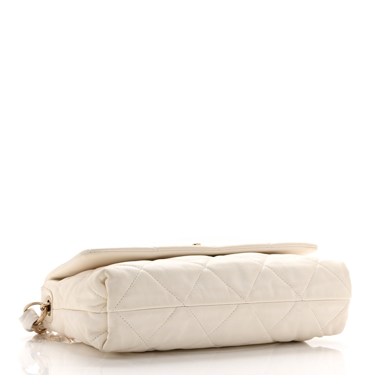 Chanel Lambskin Quilted Logo Strap Flap Black White 4 of 11