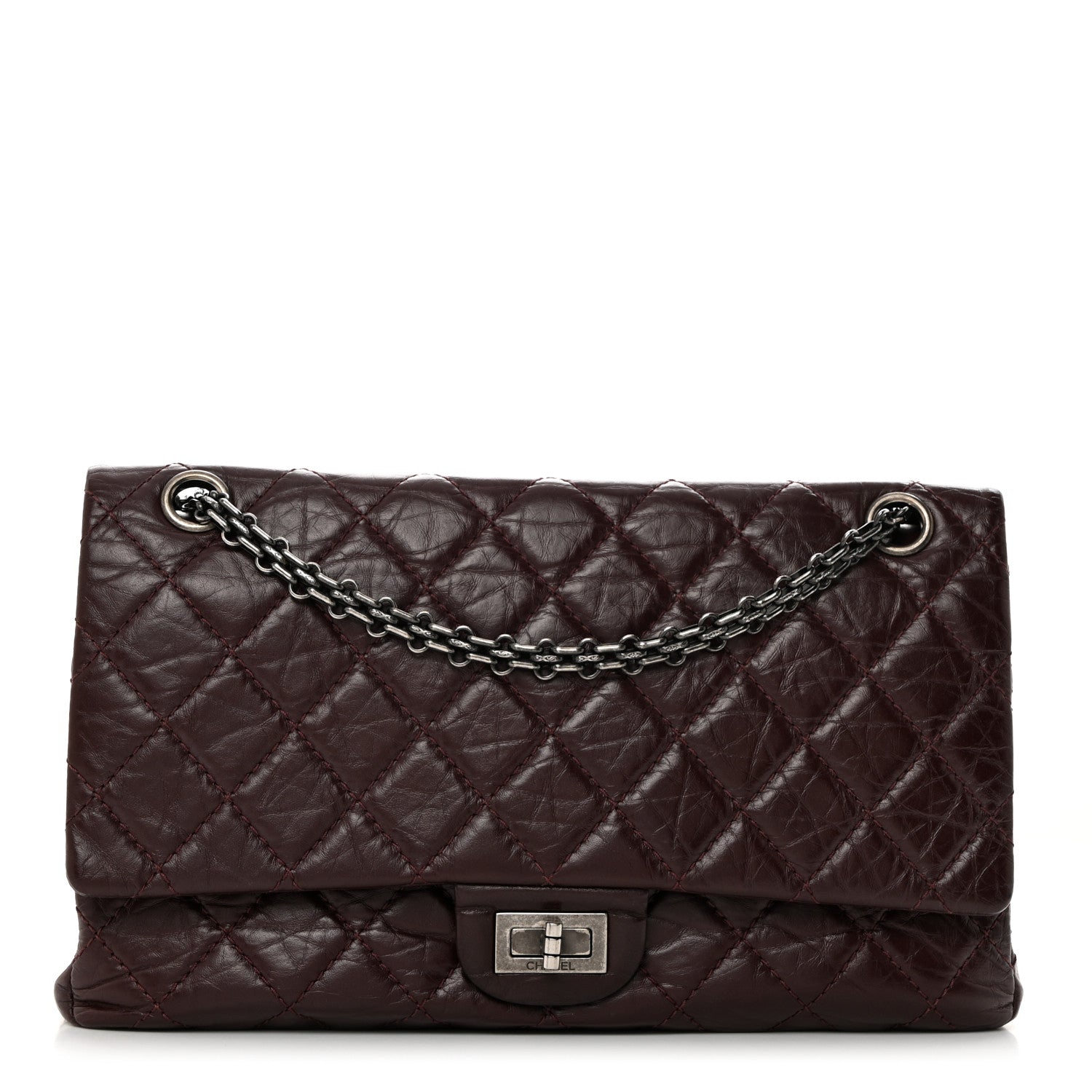 Chanel Aged Calfskin Quilted 2.55 Reissue 226 Flap Dark Burgundy 1 of 10