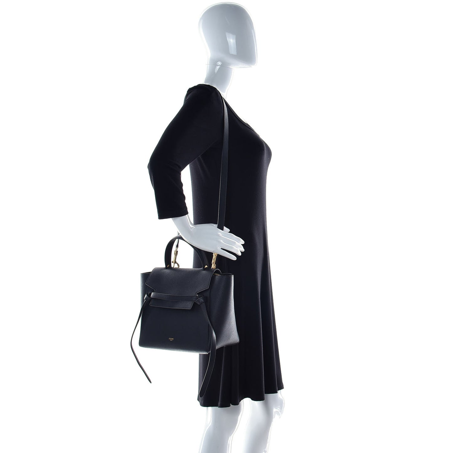 Baby Grained Calfskin Micro Belt Bag Black