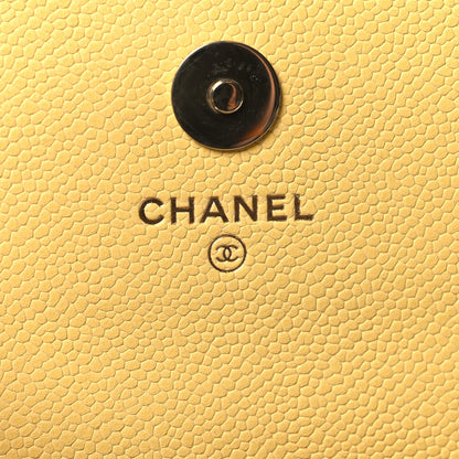 Chanel Caviar Quilted Business Affinity Clutch With Chain Flap Yellow 6 of 12