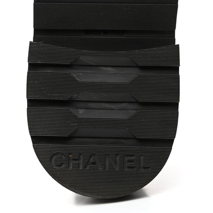 Chanel Shiny Calfskin Quilted Lace Up Combat Boots 35.5 Black 8 of 8