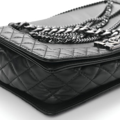 Chanel Calfskin Enchained New Medium Boy Flap Black 8 of 9