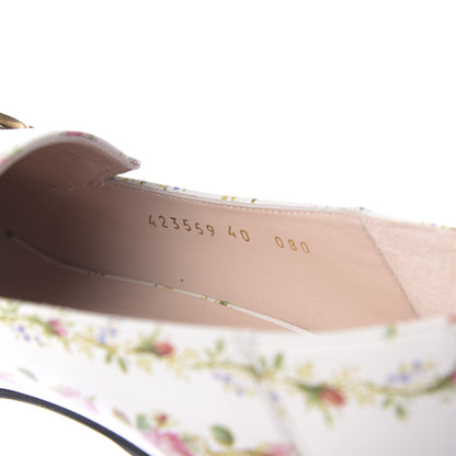 Gucci Calfskin Web Pearl Floral Embellished Peyton Loafer 40 White Multicolor 9 of 11
