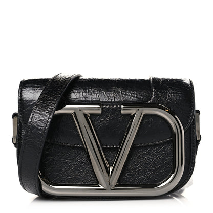Valentino Garavani Brushed Calfskin Small Supervee Crossbody Bag Black 1 of 8