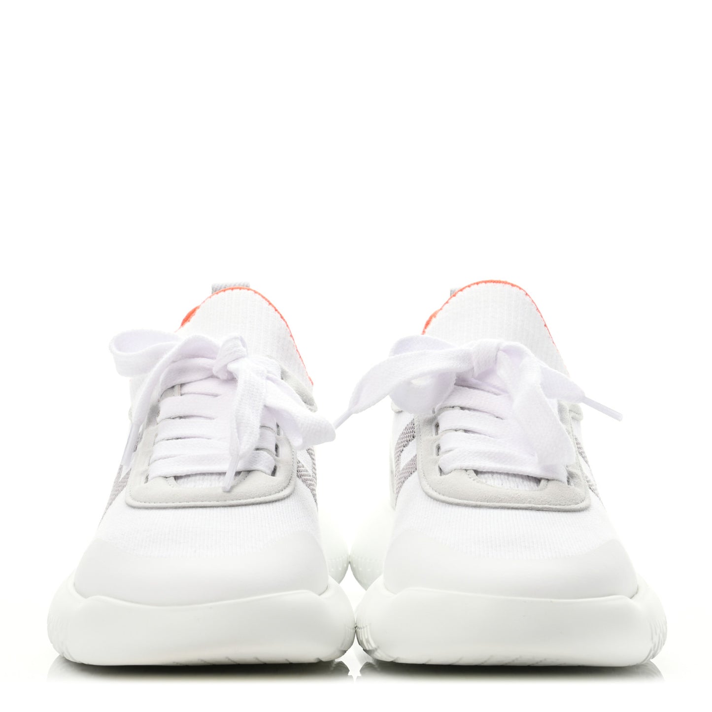 Knit Suede Goatskin Womens Crew Sneakers 37.5 White Gris