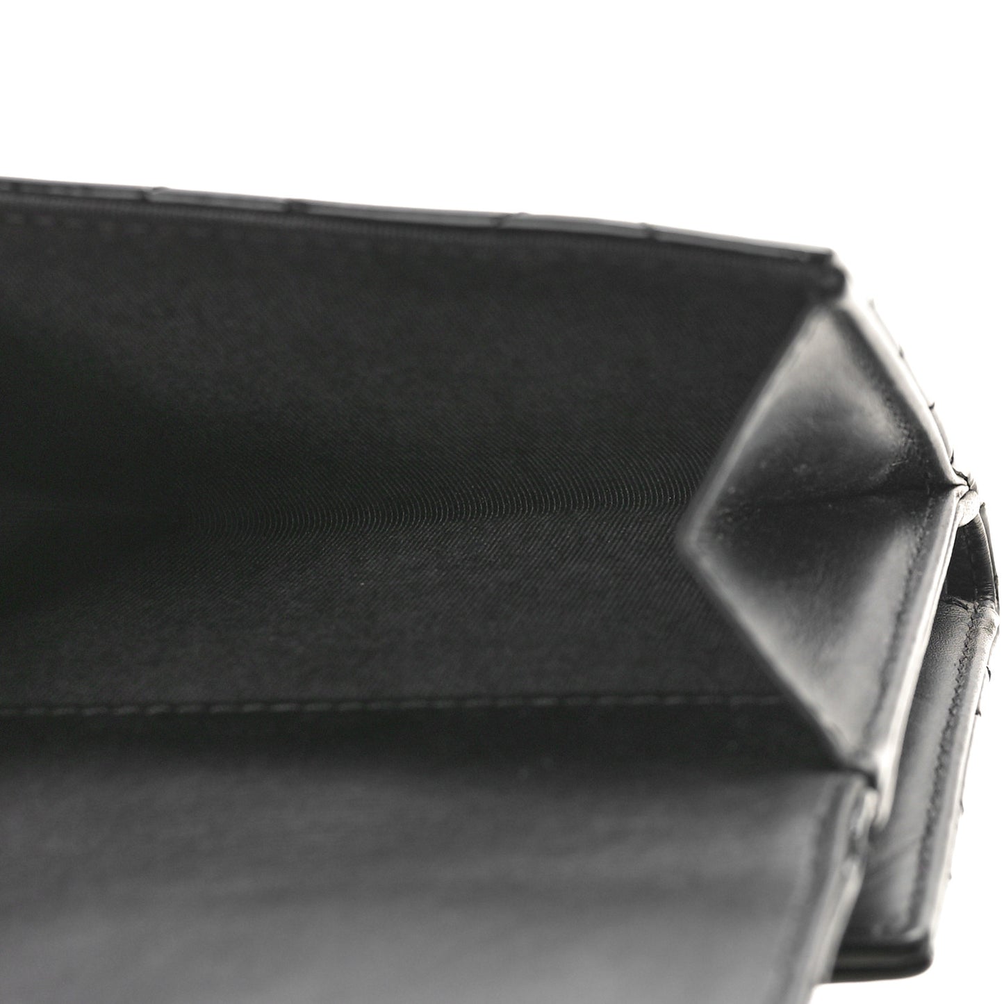 Patent Quilted Compact French Flap Wallet Black