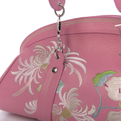 Christian Dior Grained Calfskin Romantic Flowers Frame Satchel Pink 13 of 13