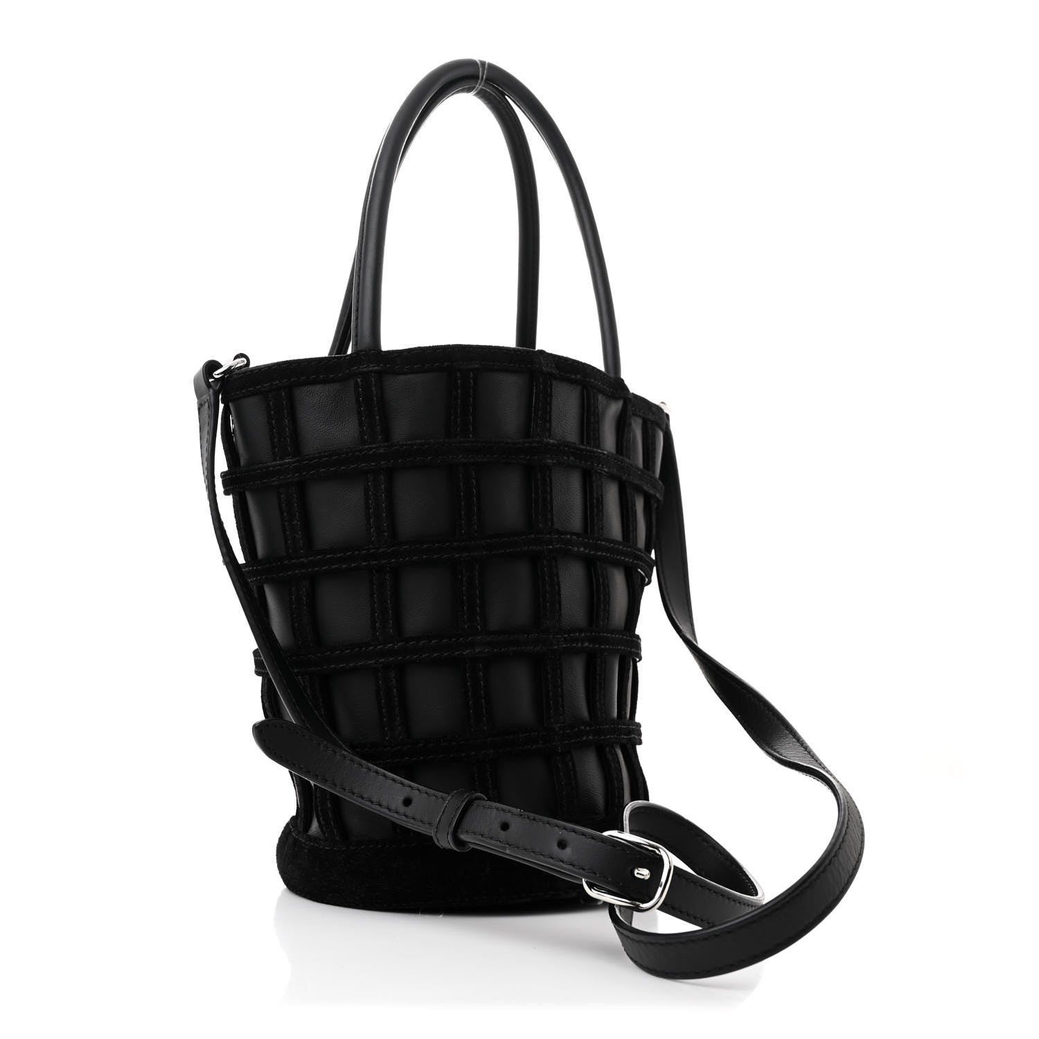 Alexander Wang Suede Calfskin Roxy Mini Bucket Bag Black 1669366